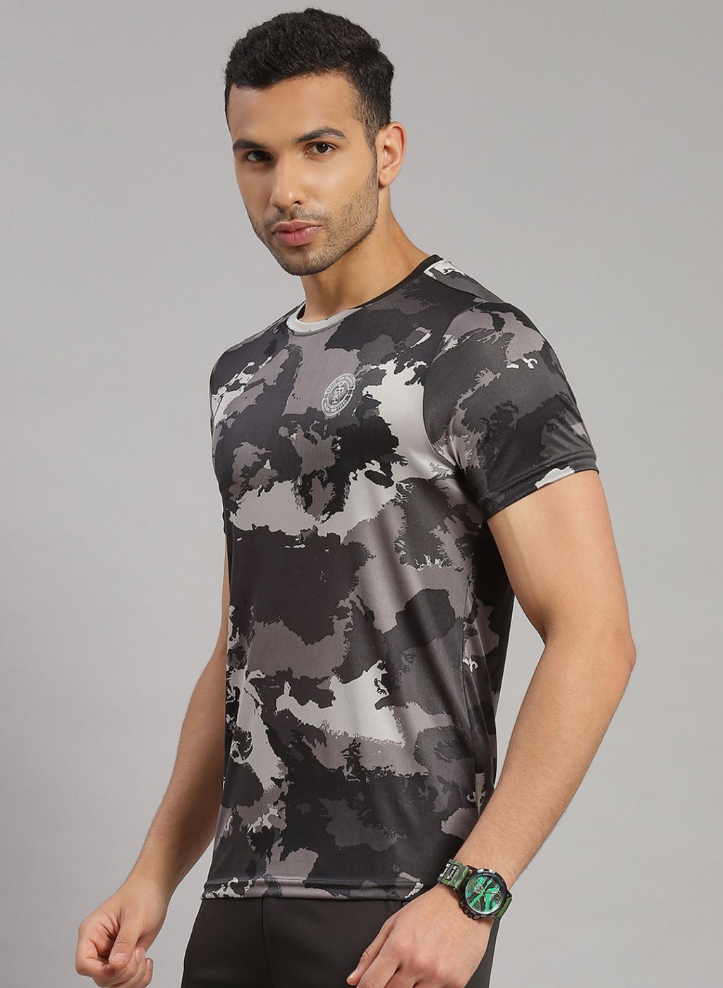 Men Grey Printed T-Shirt