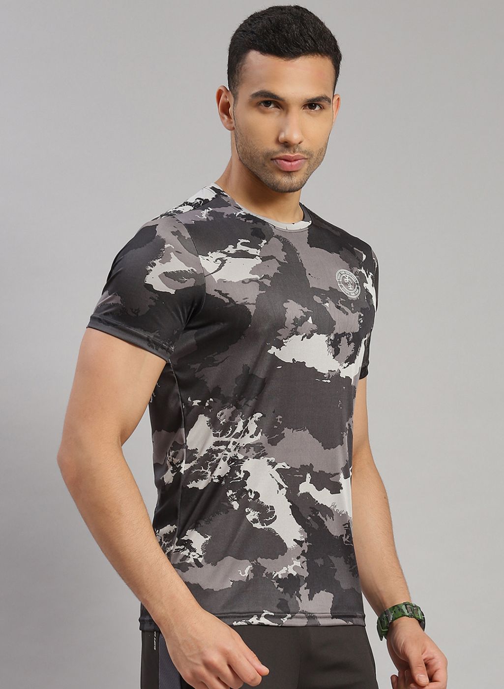 Men Grey Printed T-Shirt