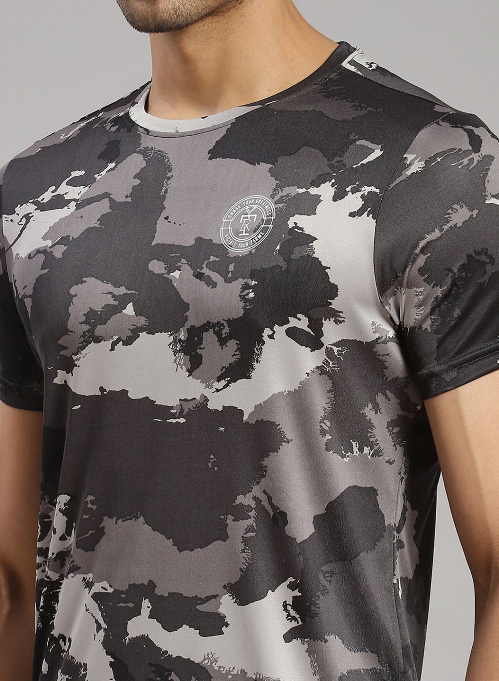 Men Grey Printed T-Shirt