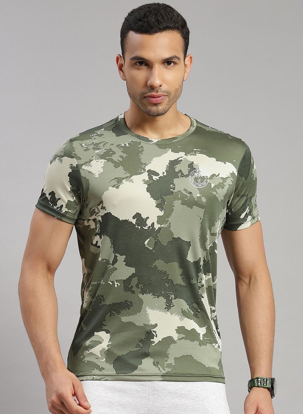 Men Green Printed T-Shirt