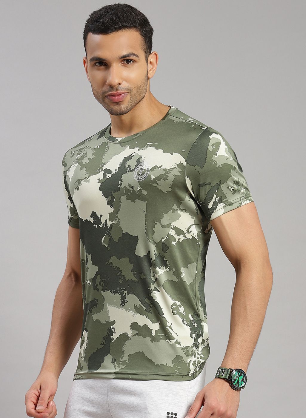 Men Green Printed T-Shirt