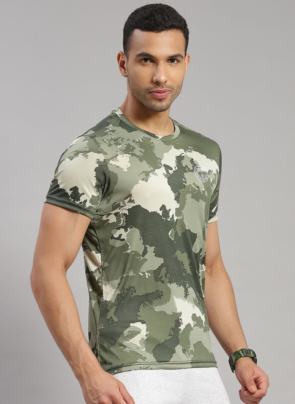 Men Green Printed T-Shirt