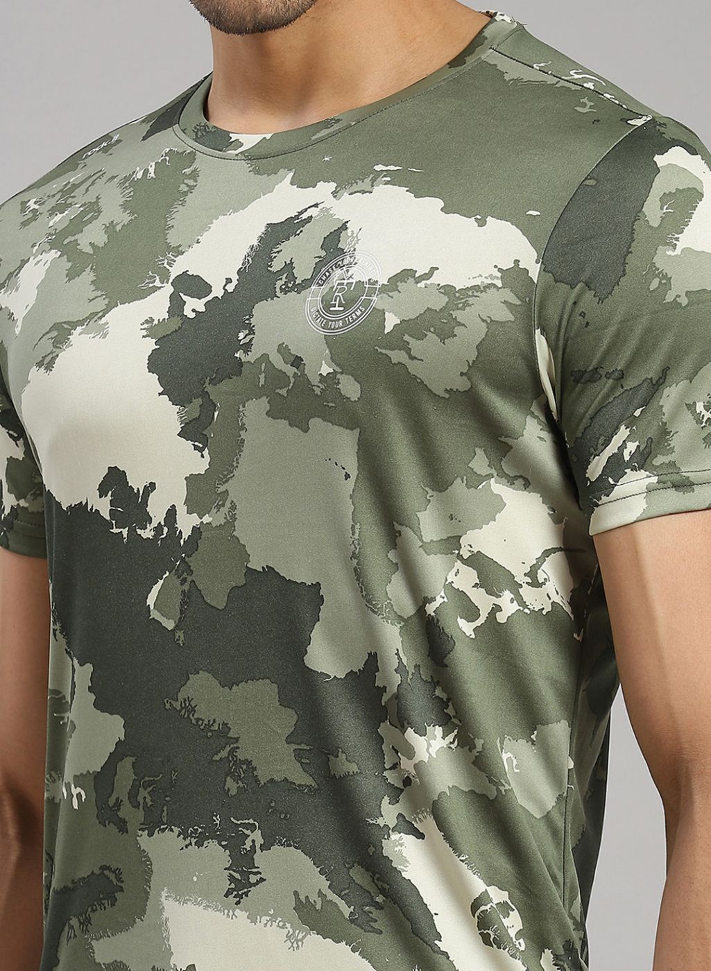 Men Green Printed T-Shirt