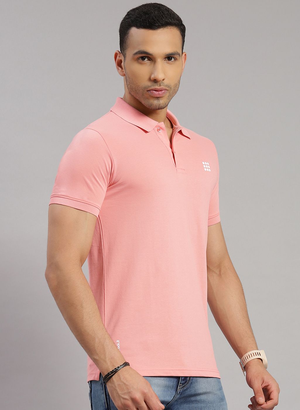 Men Pink Solid T-Shirt