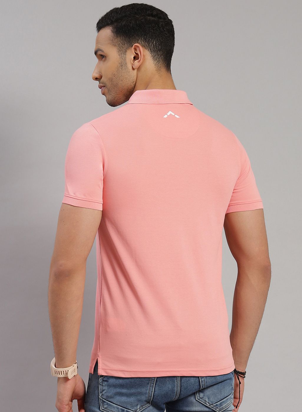 Men Pink Solid T-Shirt