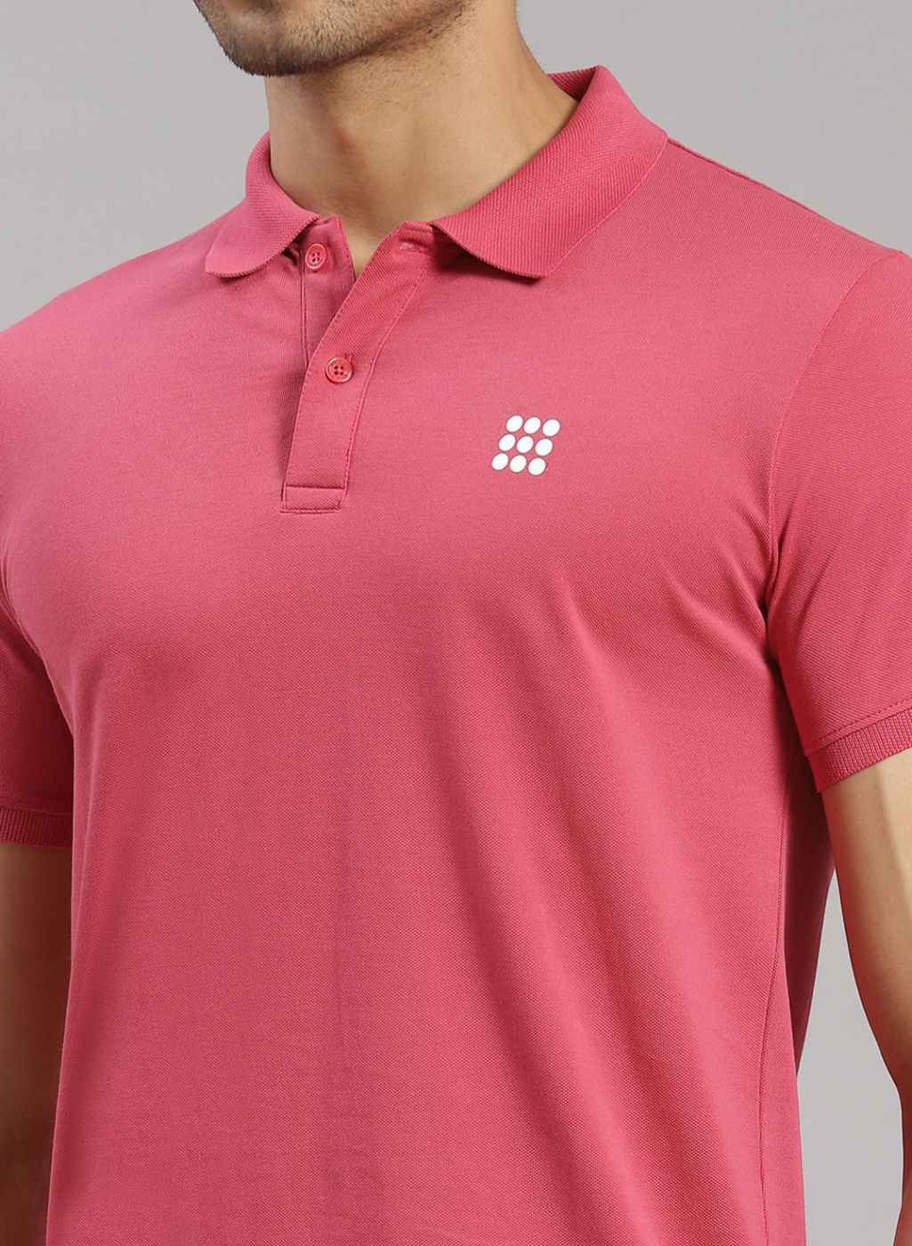 Men Pink Solid T-Shirt