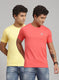 Men Yellow Solid T-Shirt 2 Pc