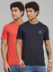 Men Orange Solid T-Shirt 2 Pc