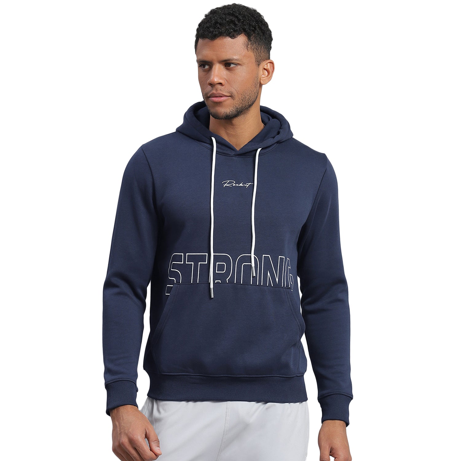 Buy Men Navy Blue Printed Hooded Full Sleeve Sweatshirt Online in India Rock