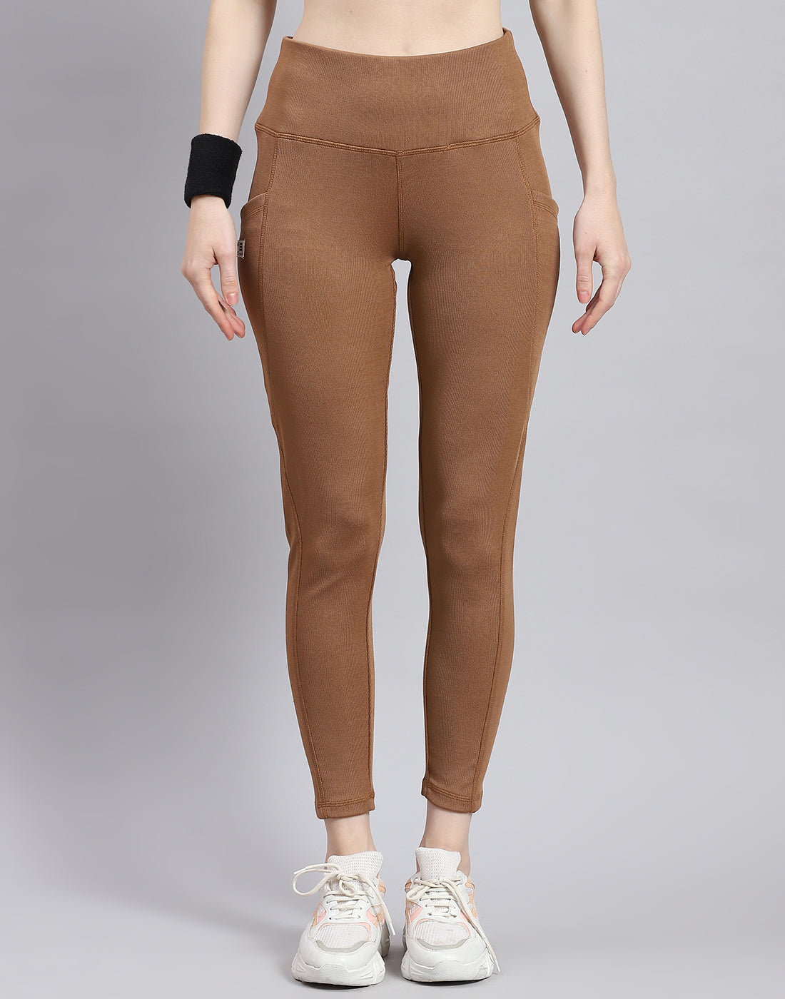 Buy Women Camel Brown Solid Regular Fit Legging Online in India