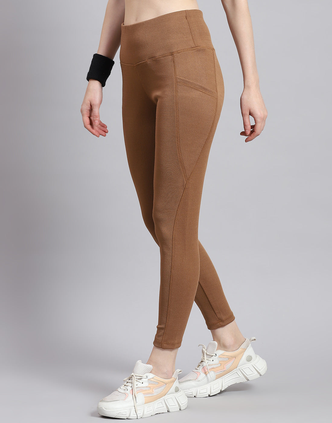 Buy Women Camel Brown Solid Regular Fit Legging Online in India - Rock.it