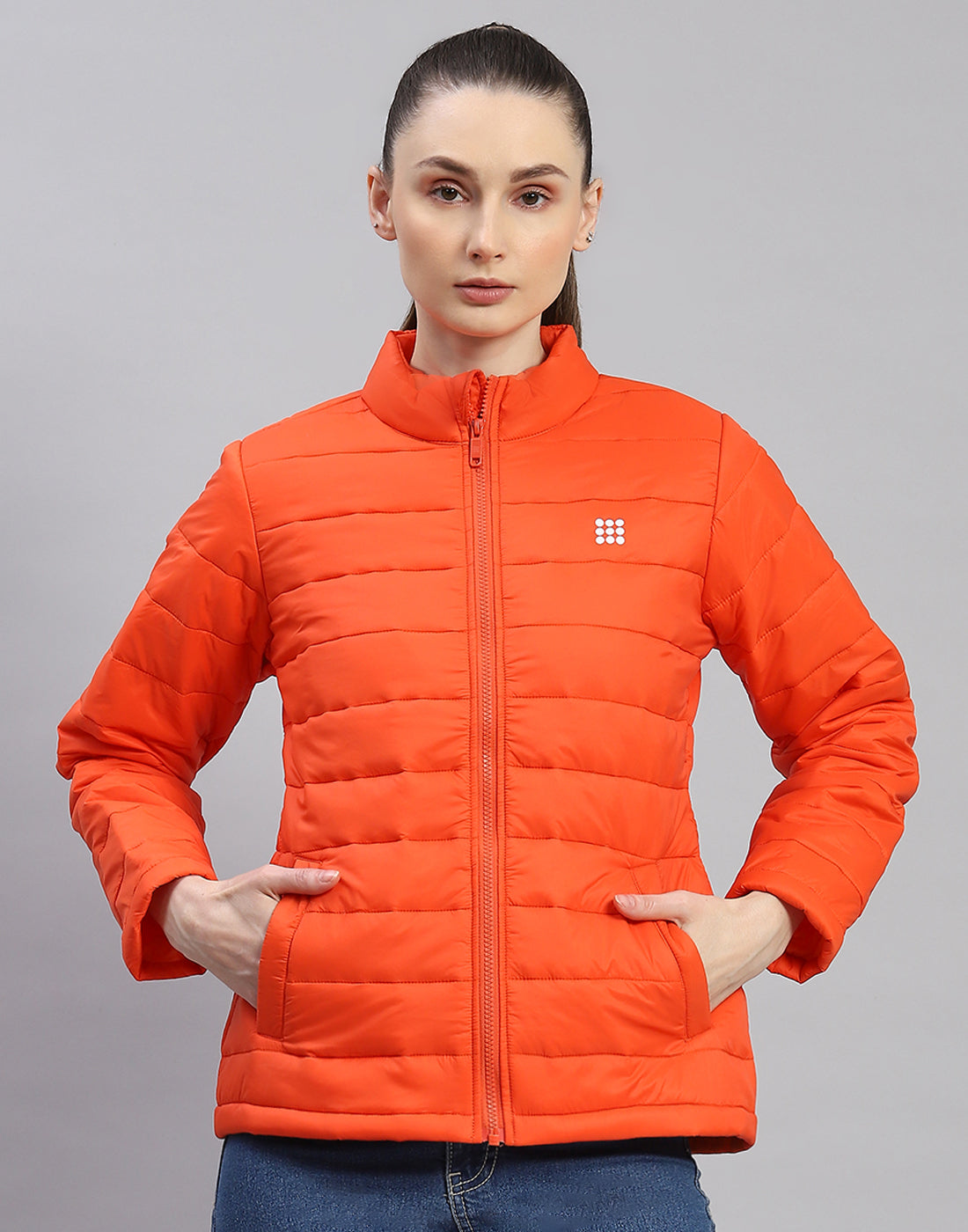 Crimsoune Club Women Orange Quilted Jacket