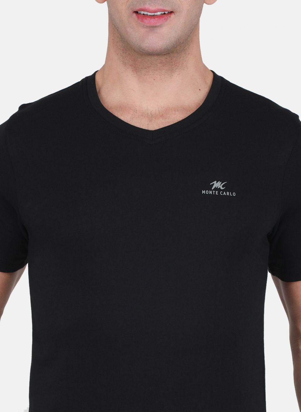 Men Black Solid T-Shirt