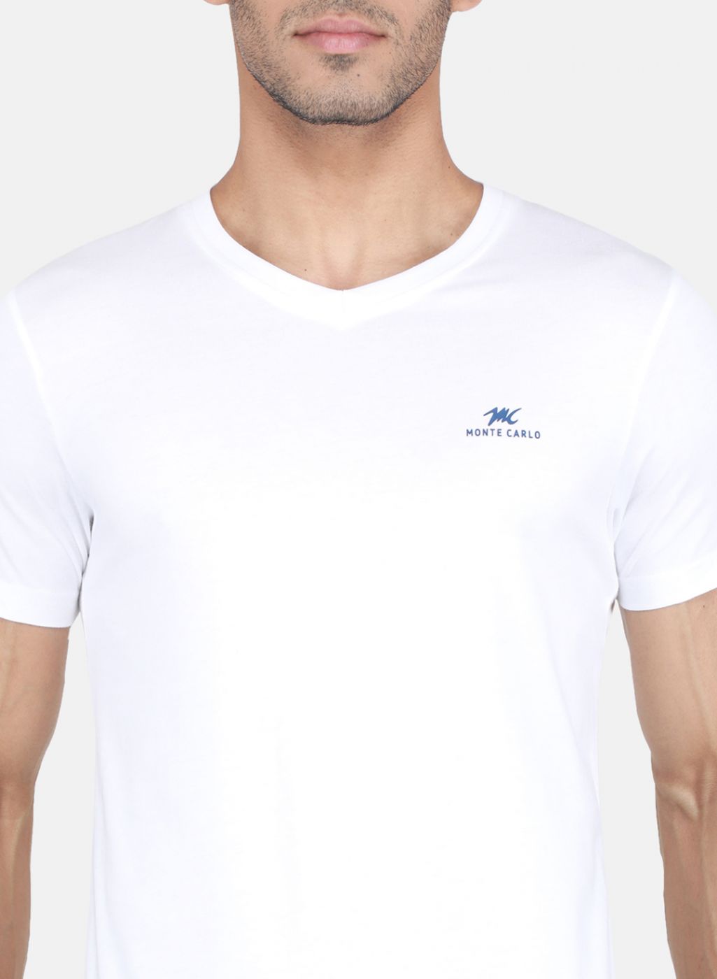 Men White Solid T-Shirt