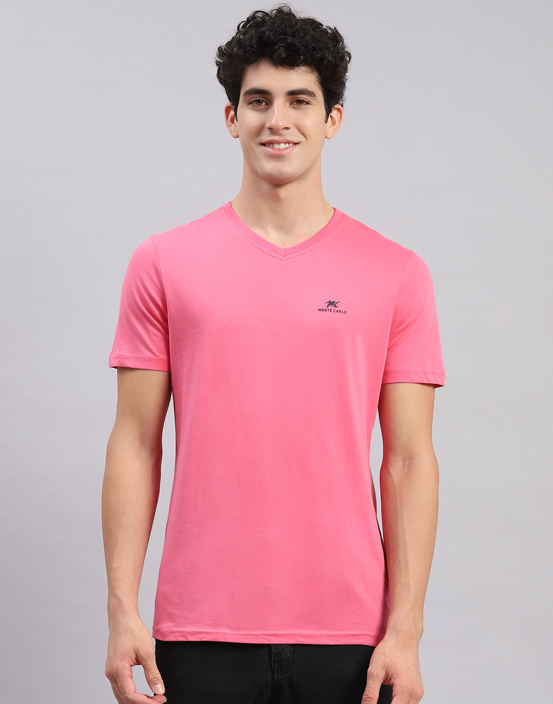 Men Multicolor Solid V Neck Half Sleeve T-Shirts