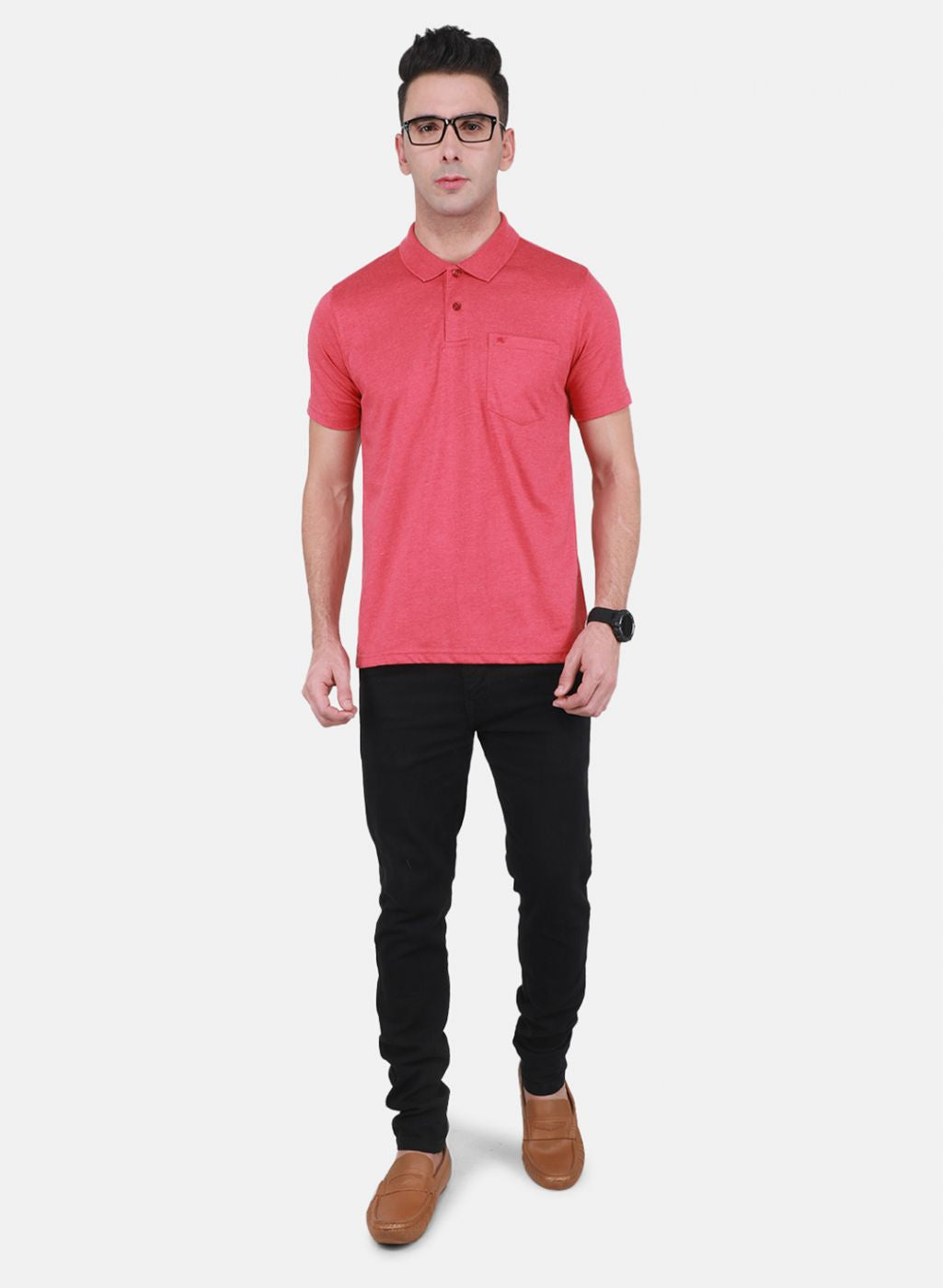 Men Red Solid T-Shirt