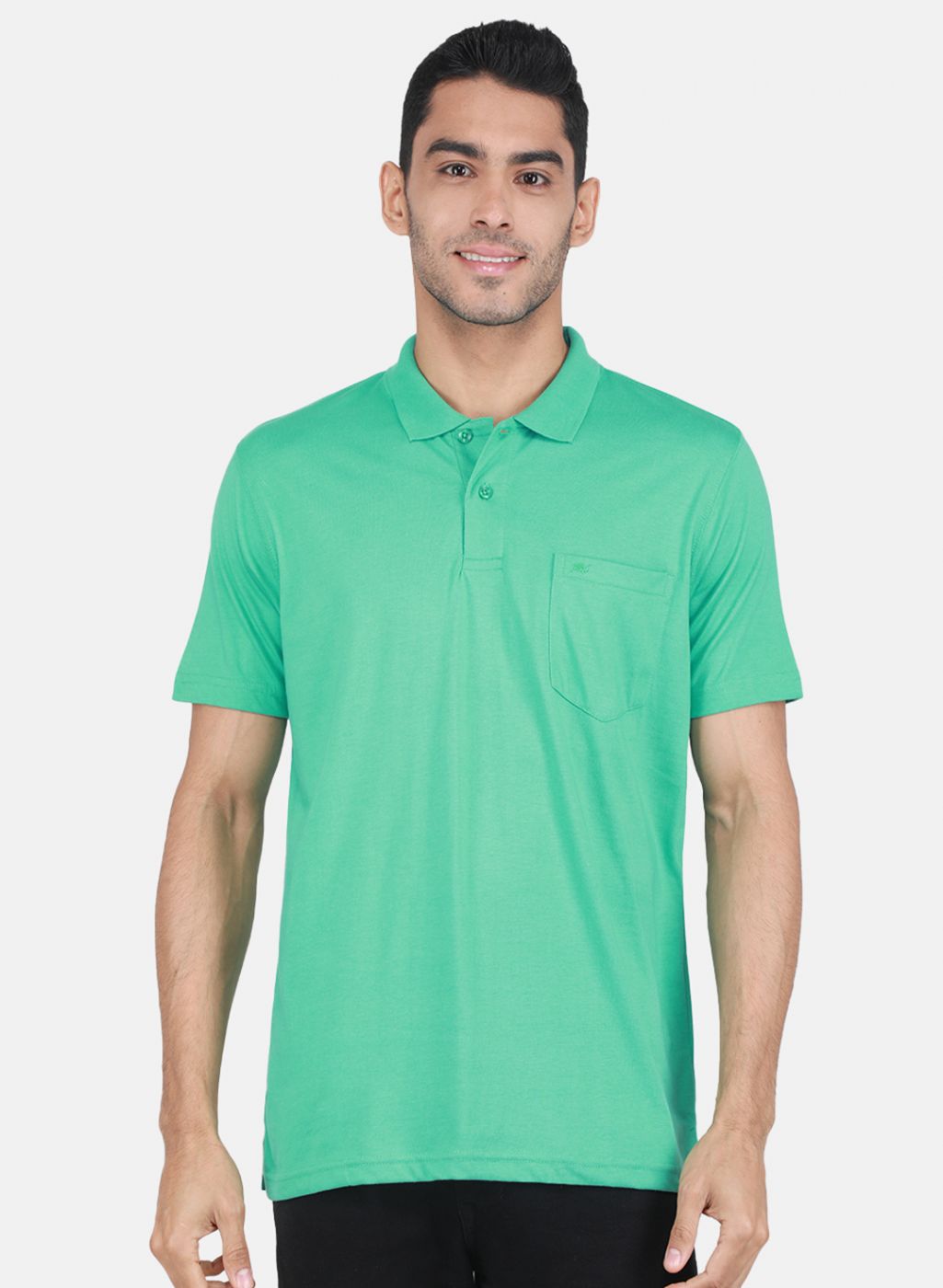 Men Sea Green Solid T-Shirt