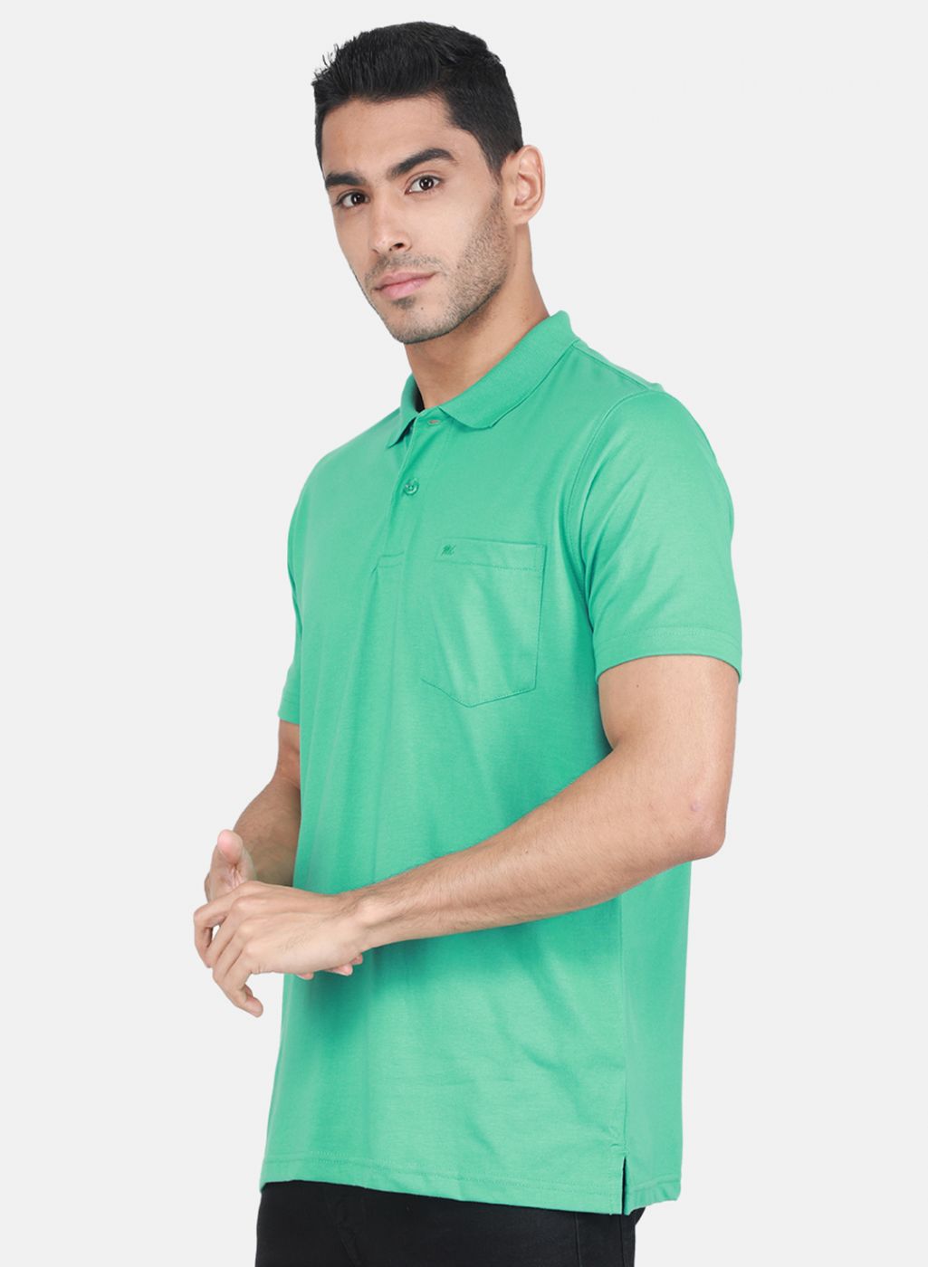 Men Sea Green Solid T-Shirt