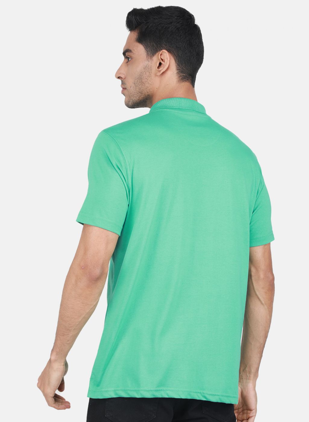 Men Sea Green Solid T-Shirt