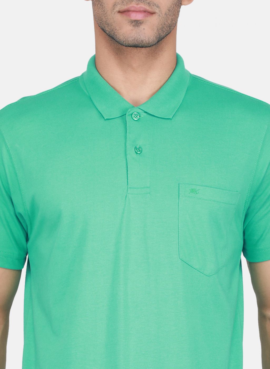 Men Sea Green Solid T-Shirt