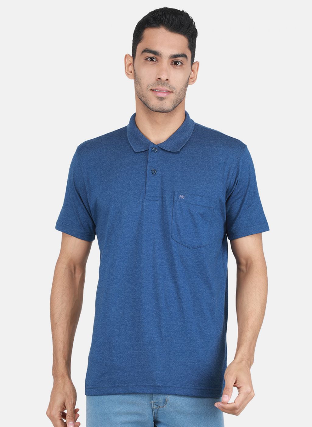 Men Blue Solid T-Shirt