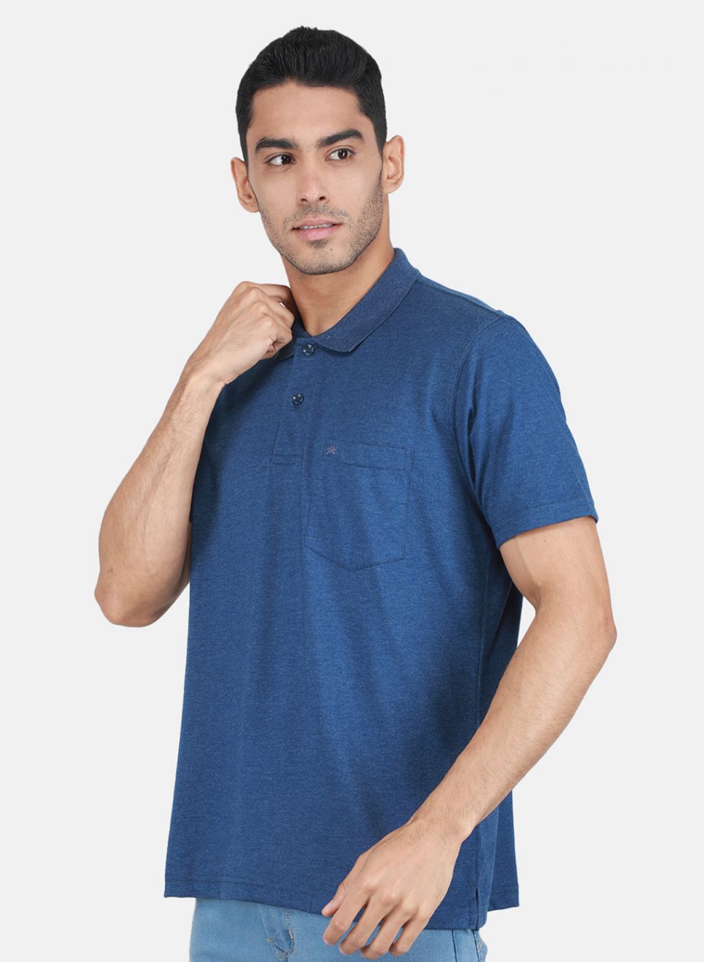 Men Blue Solid T-Shirt