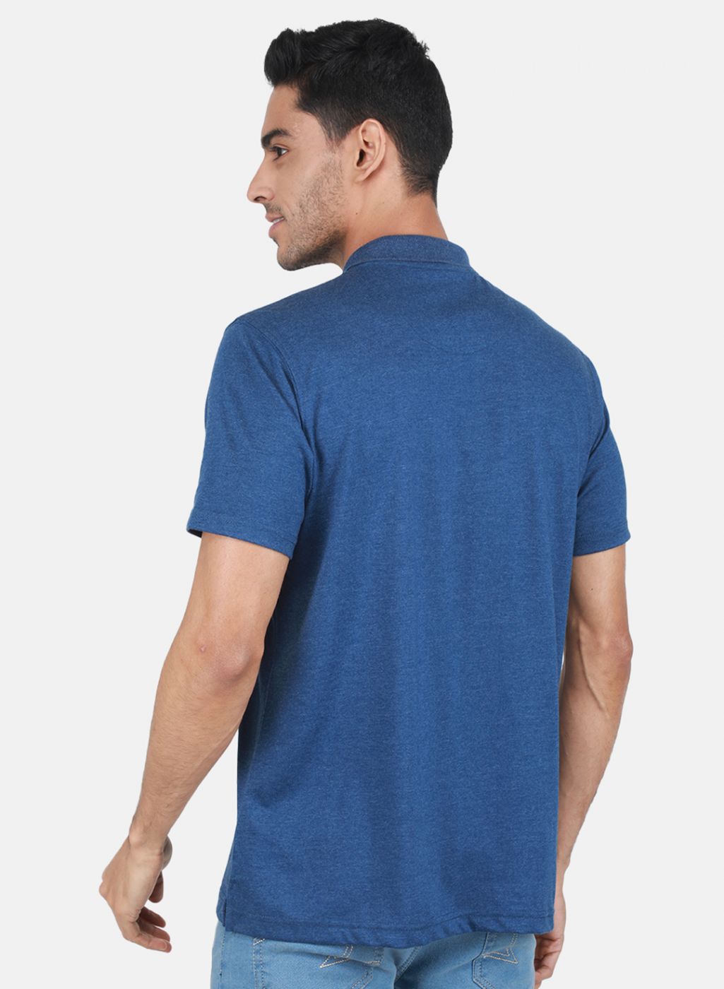 Men Blue Solid T-Shirt