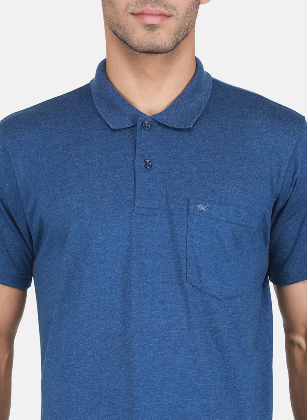 Men Blue Solid T-Shirt