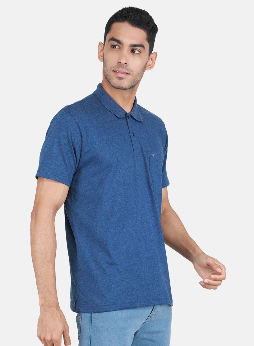 Men Blue Solid T-Shirt