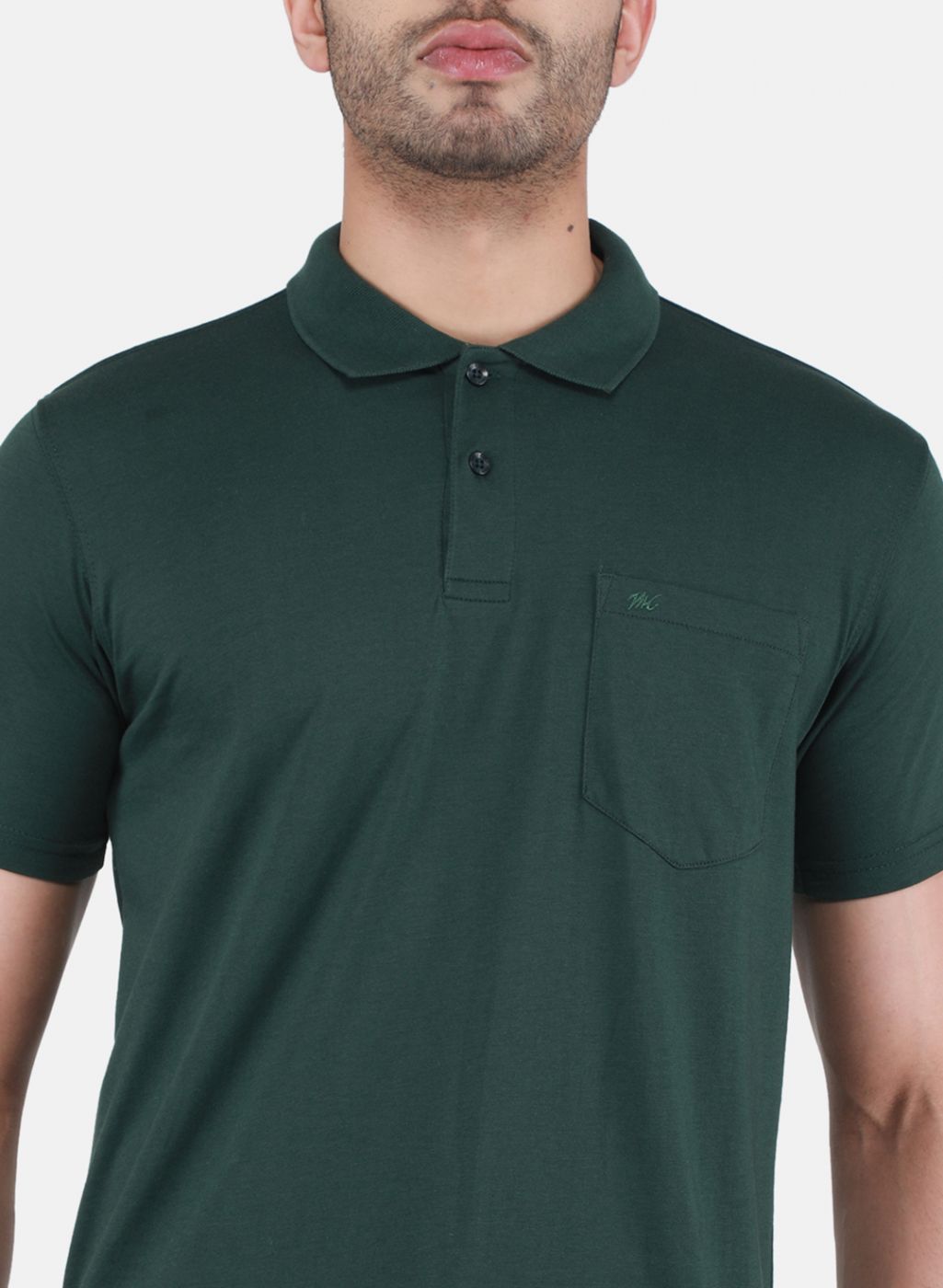 Men Green Solid T-Shirt