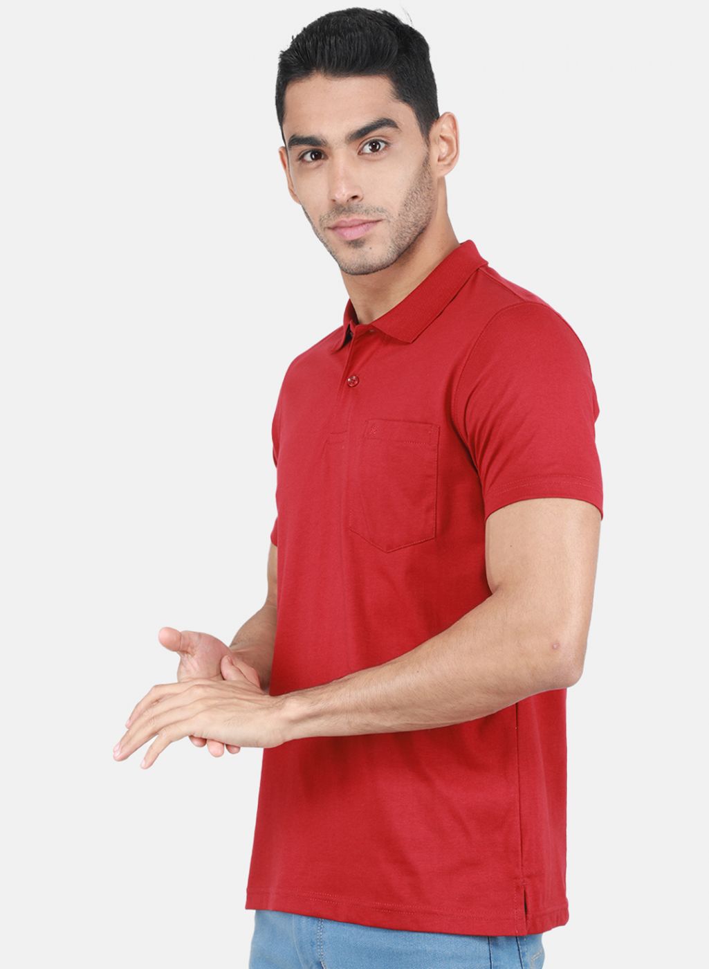 Men Maroon Solid T-Shirt