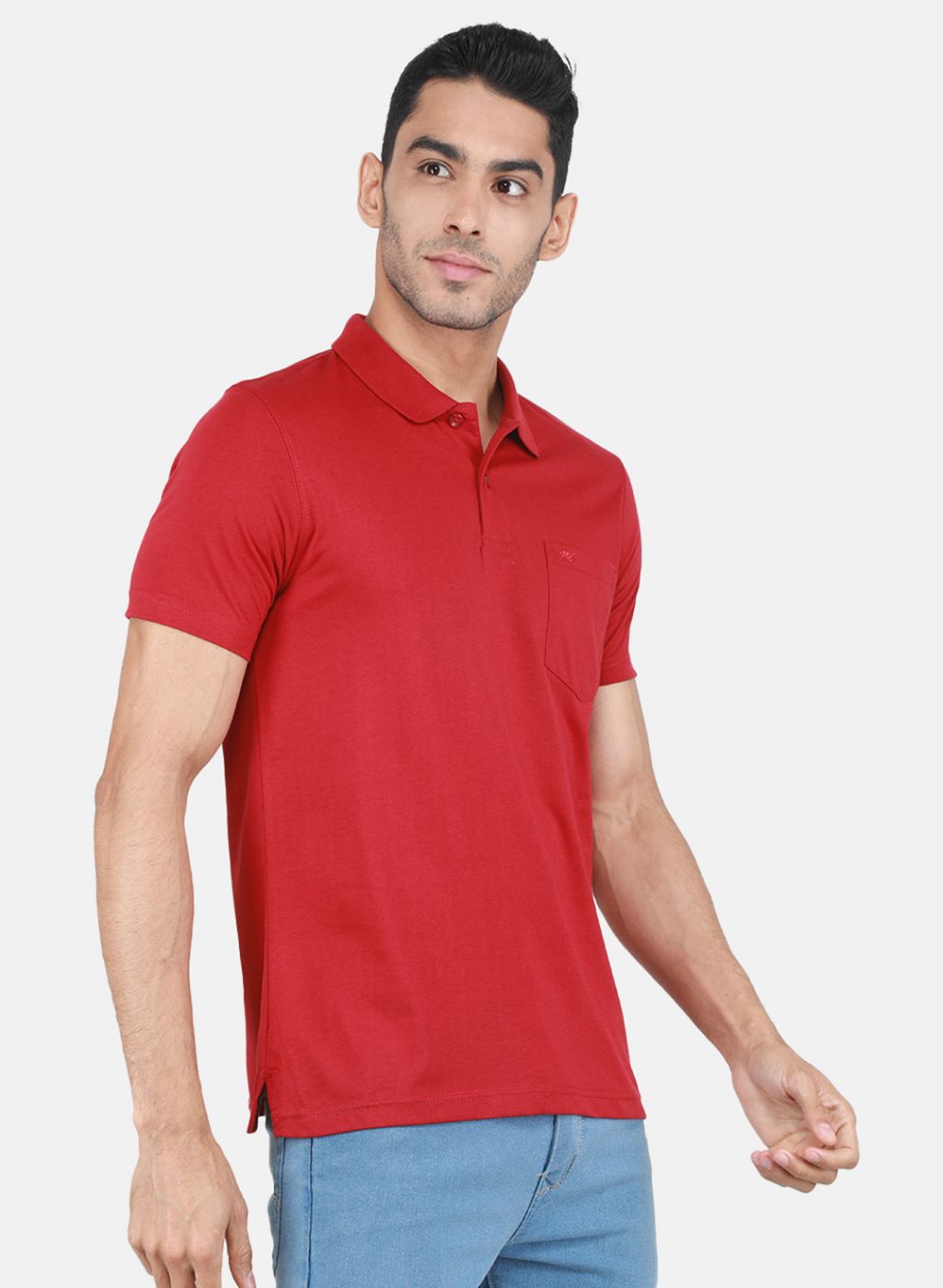 Men Maroon Solid T-Shirt