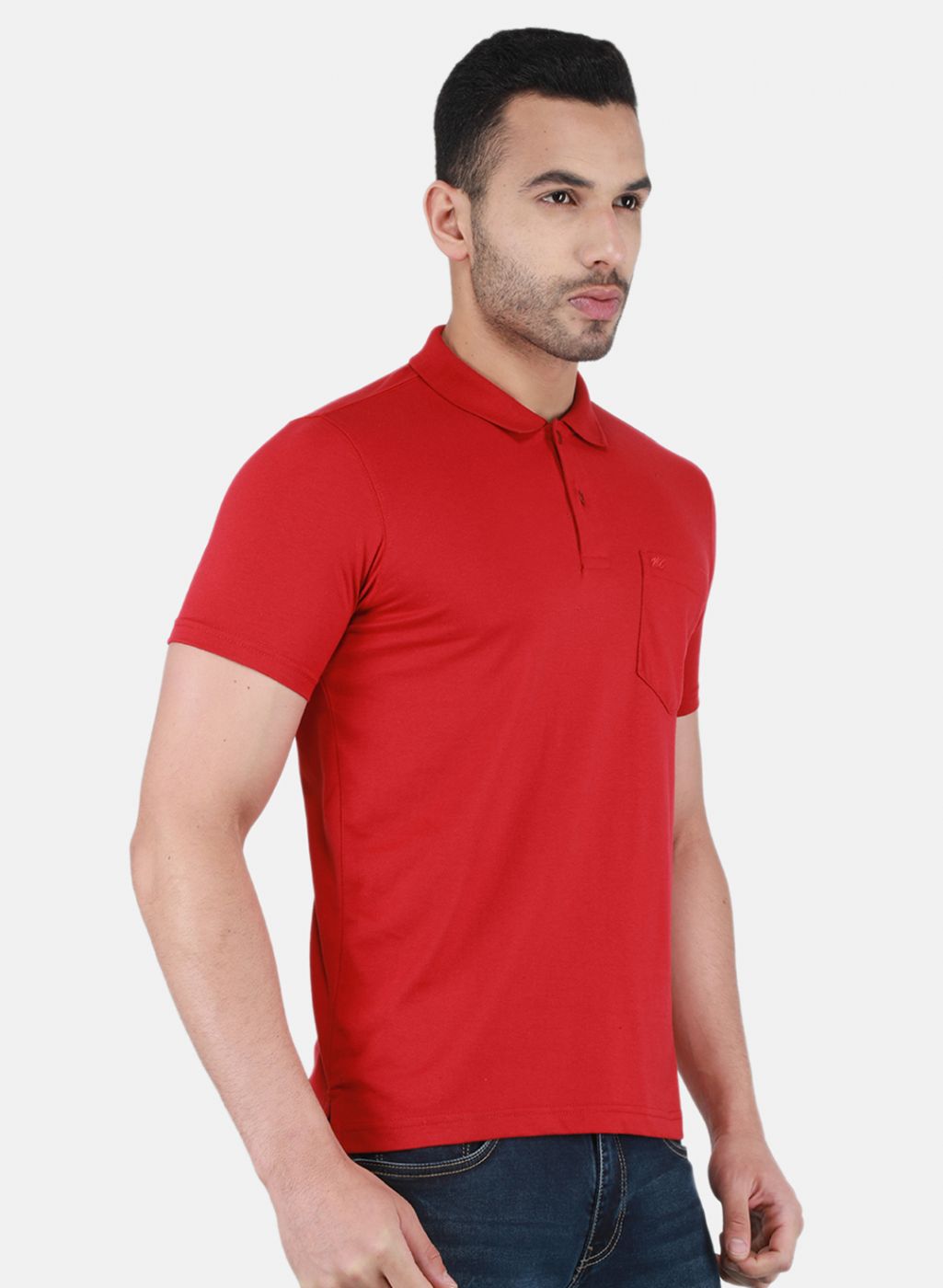 Men Red Solid T-Shirt