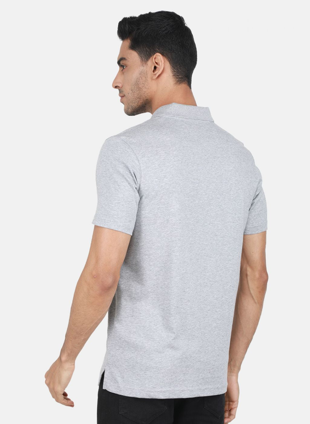 Men Grey Solid T-Shirt