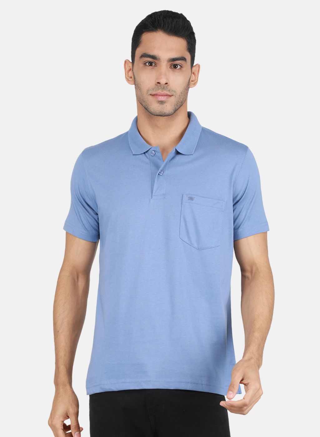 Men Blue Solid T-Shirt