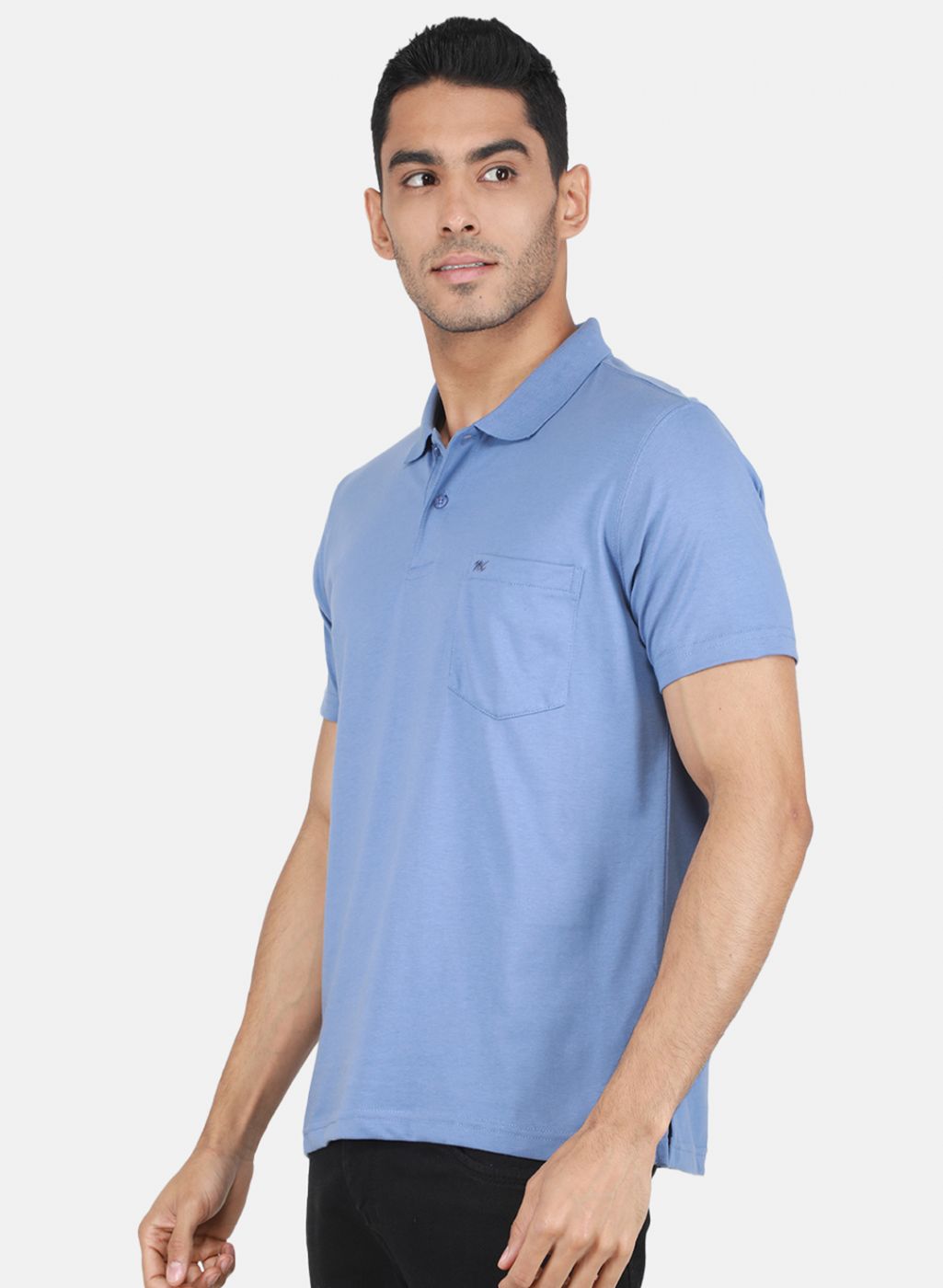 Men Blue Solid T-Shirt