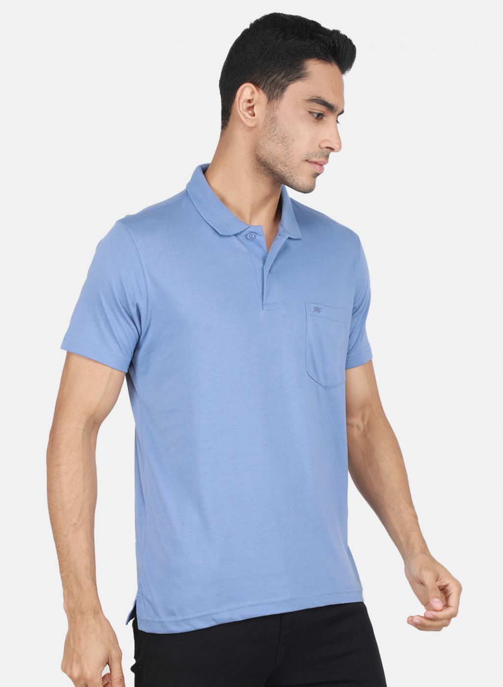 Men Blue Solid T-Shirt