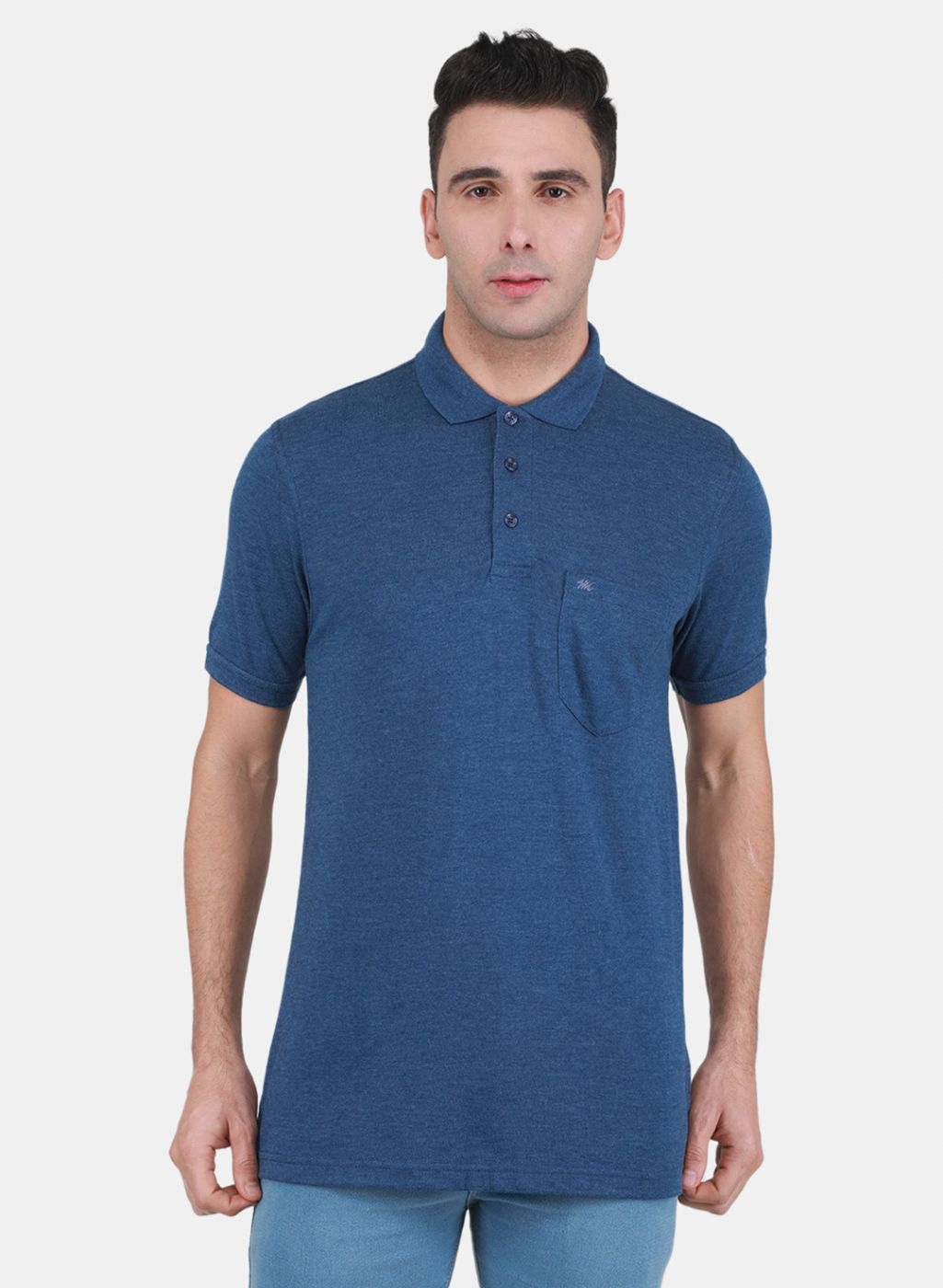 Men Blue Solid T-Shirt