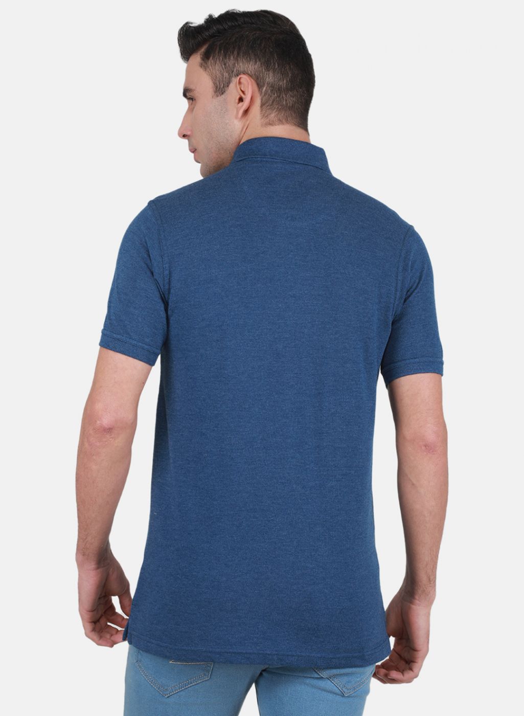 Men Blue Solid T-Shirt