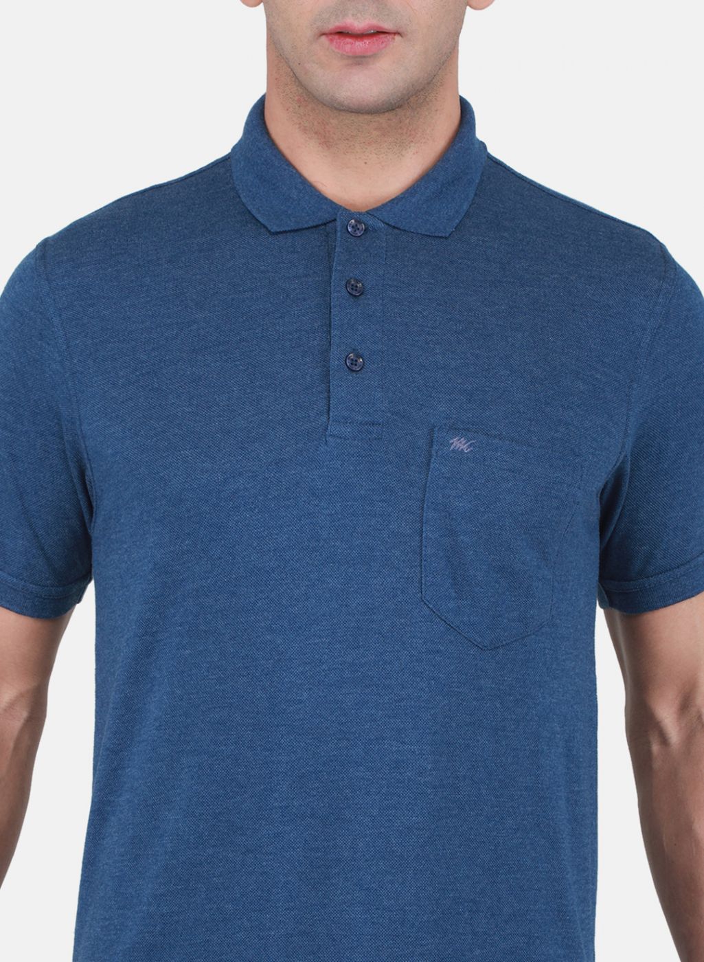 Men Blue Solid T-Shirt