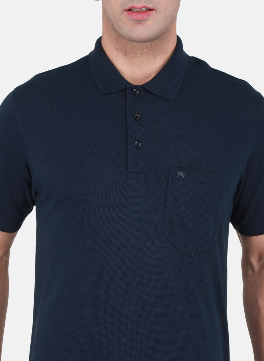 Men NAvy Blue Solid T-Shirt