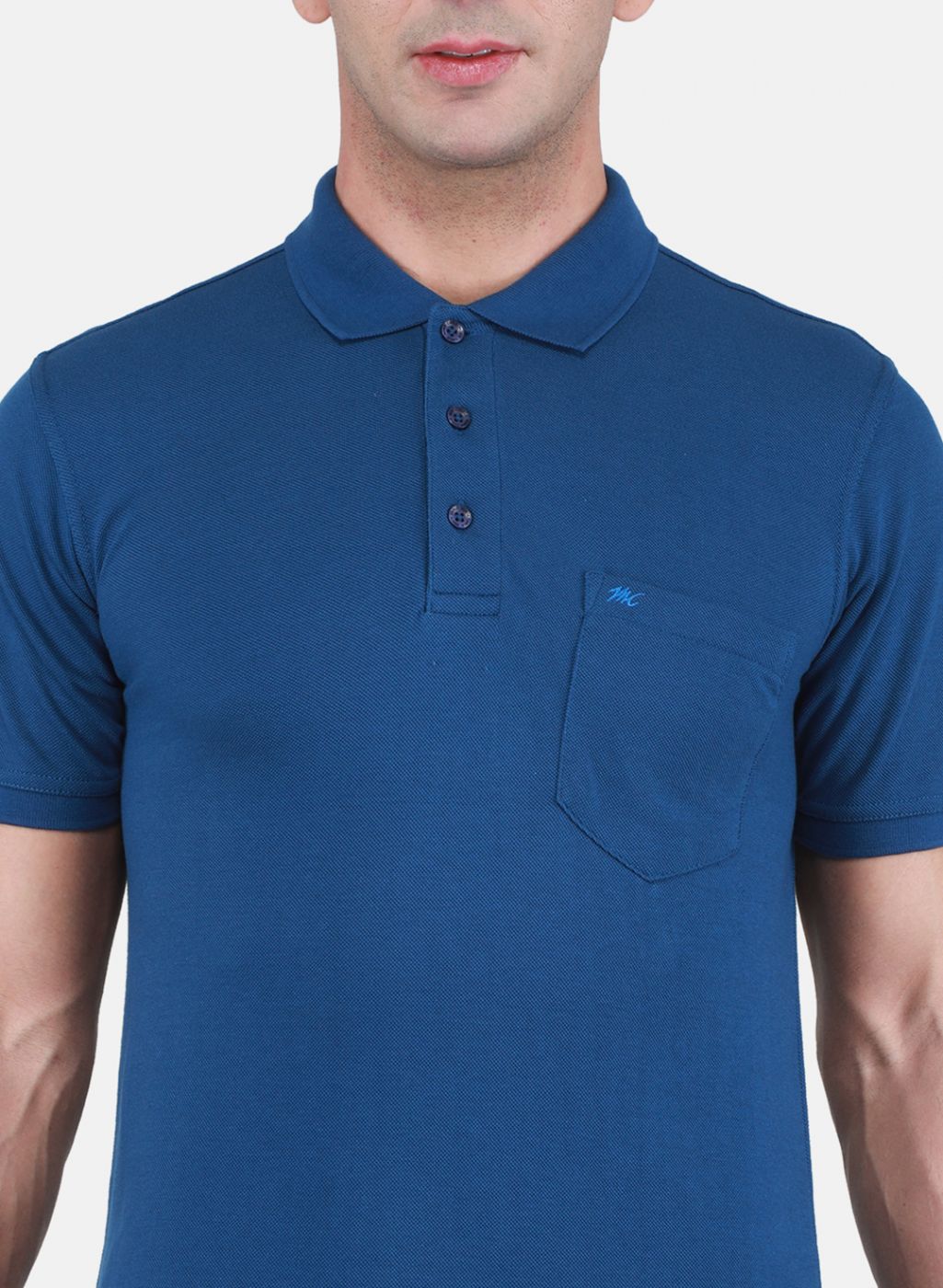 Men Blue Solid T-Shirt