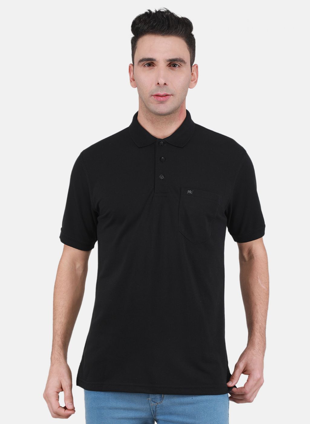 Men Black Solid T-Shirt