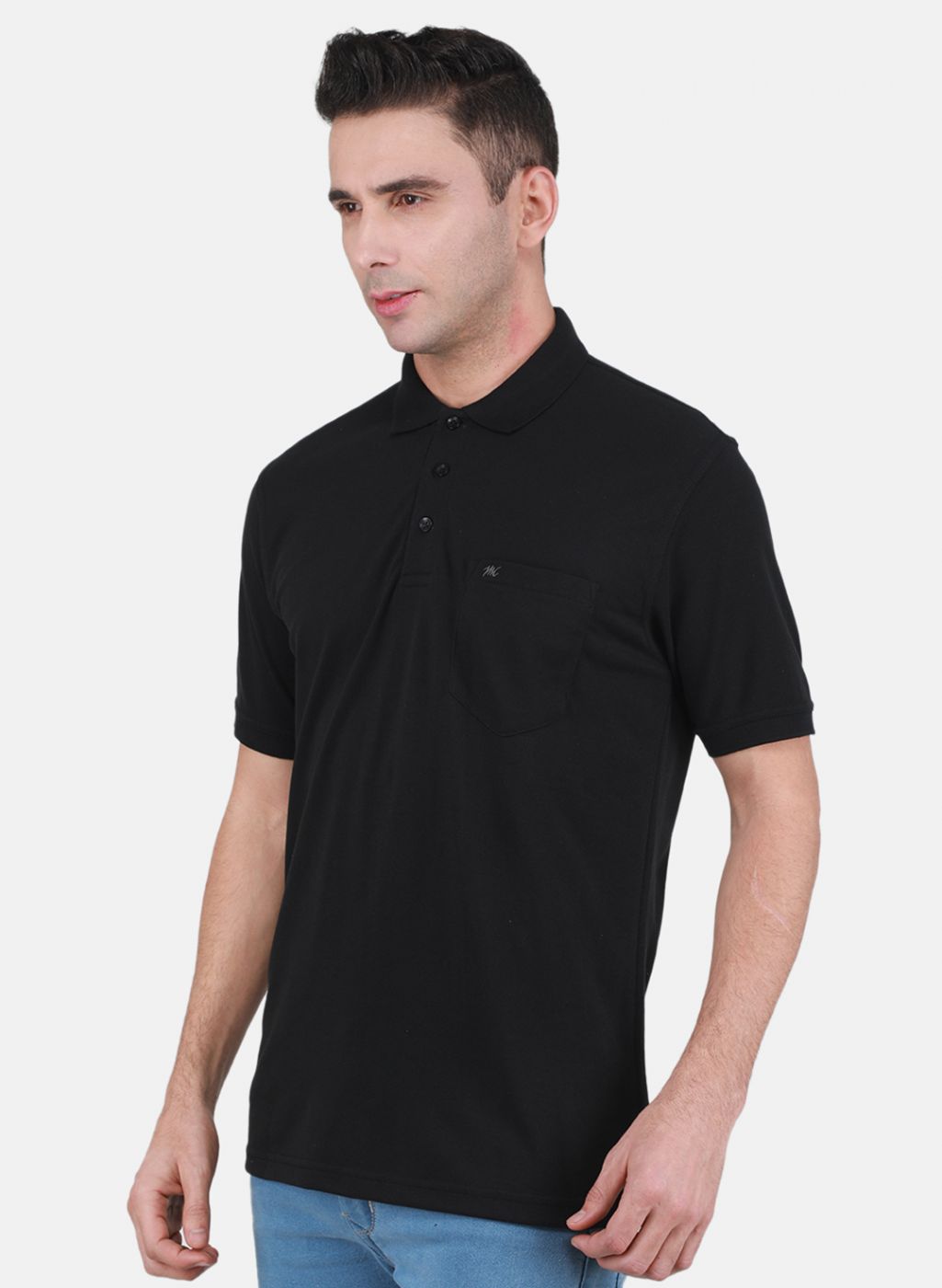 Men Black Solid T-Shirt