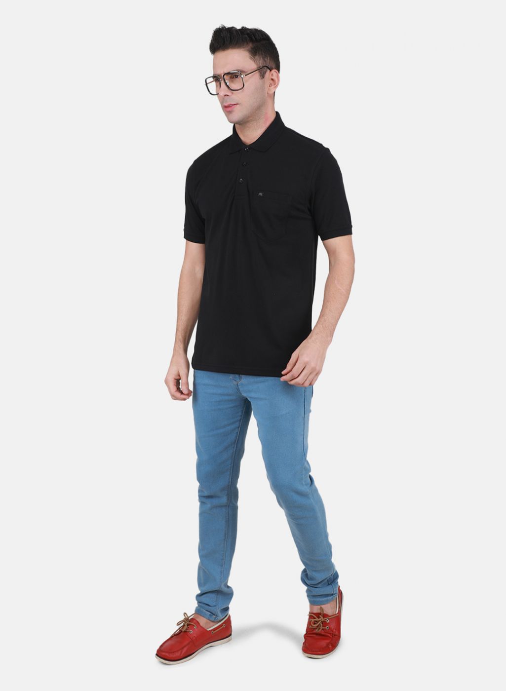 Men Black Solid T-Shirt