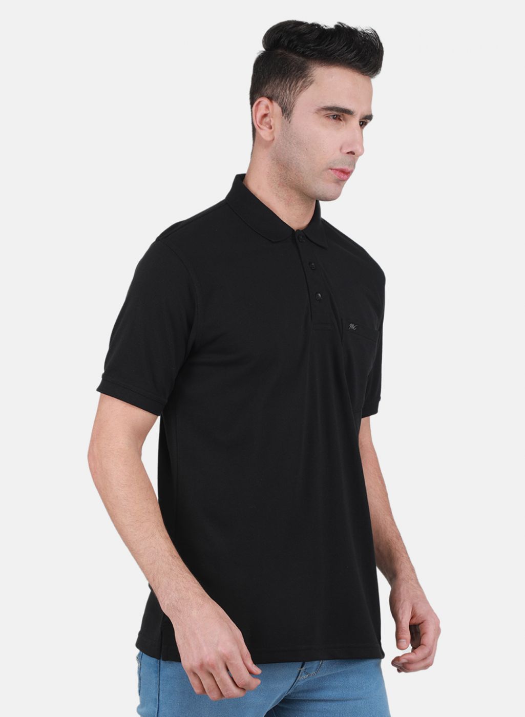 Men Black Solid T-Shirt