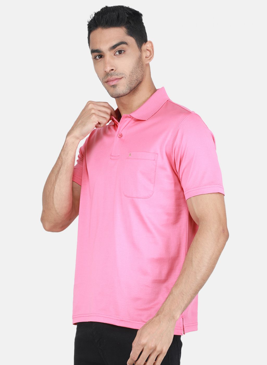 Men Pink Solid T-Shirt