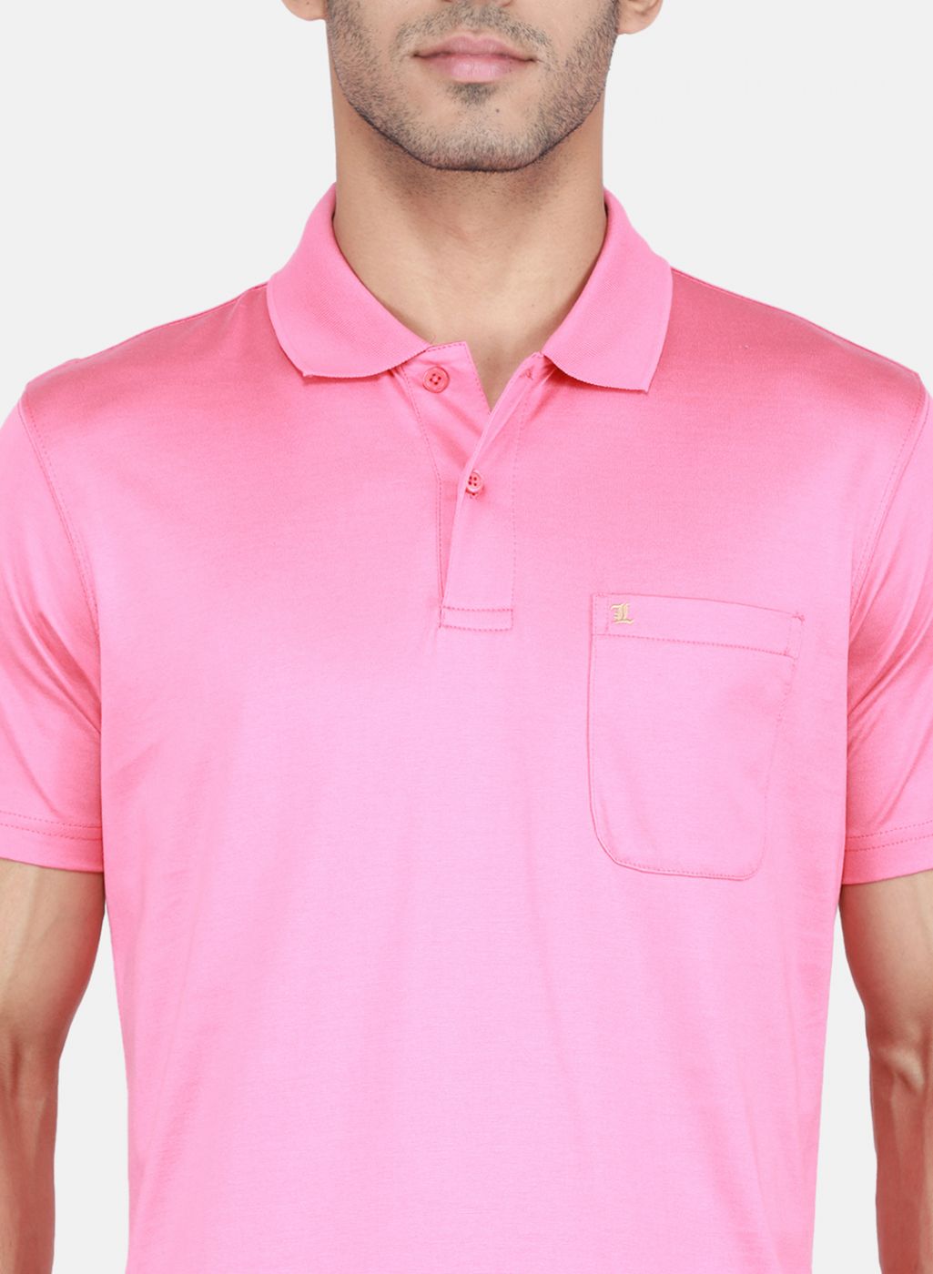 Men Pink Solid T-Shirt