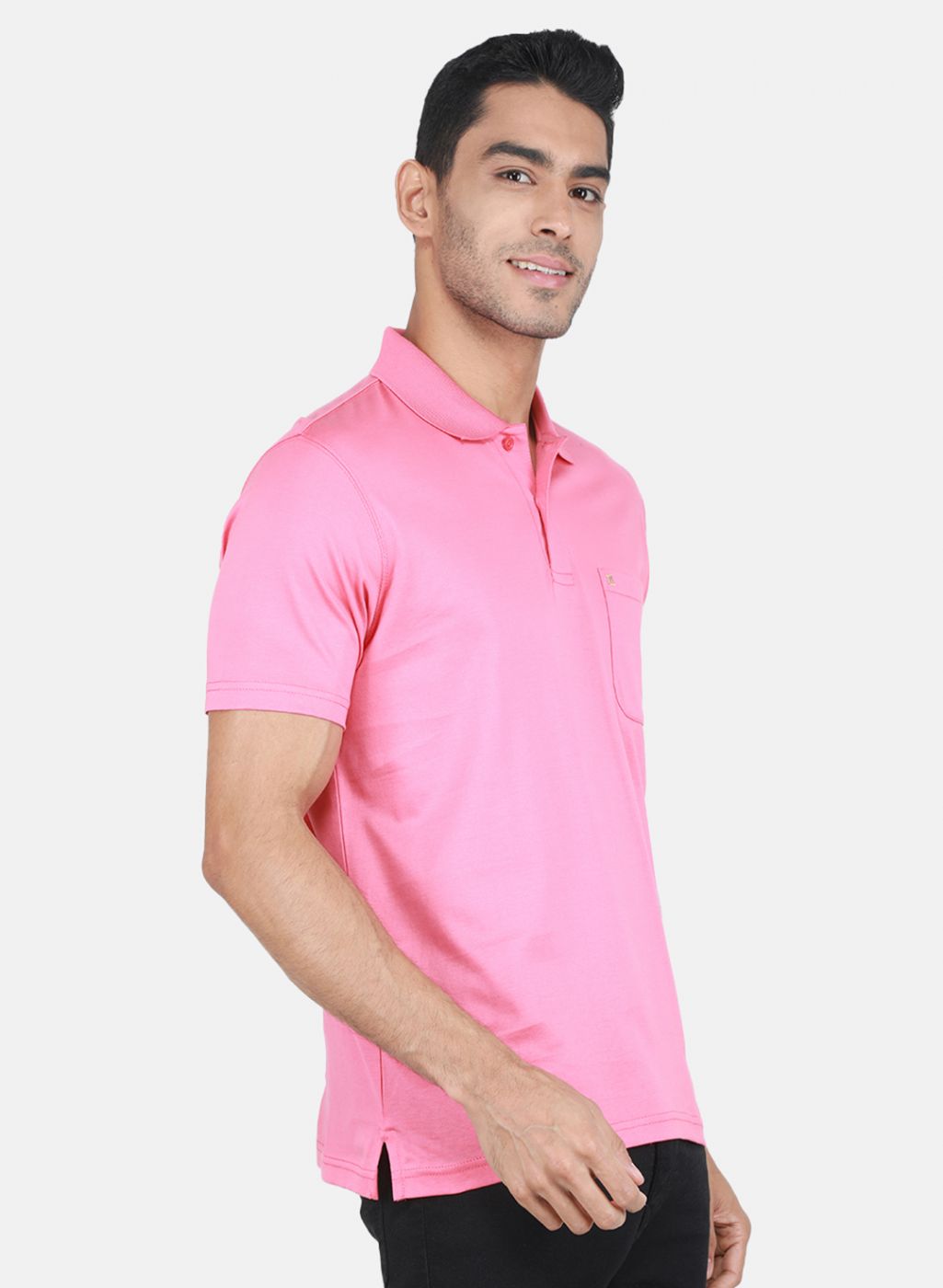 Men Pink Solid T-Shirt