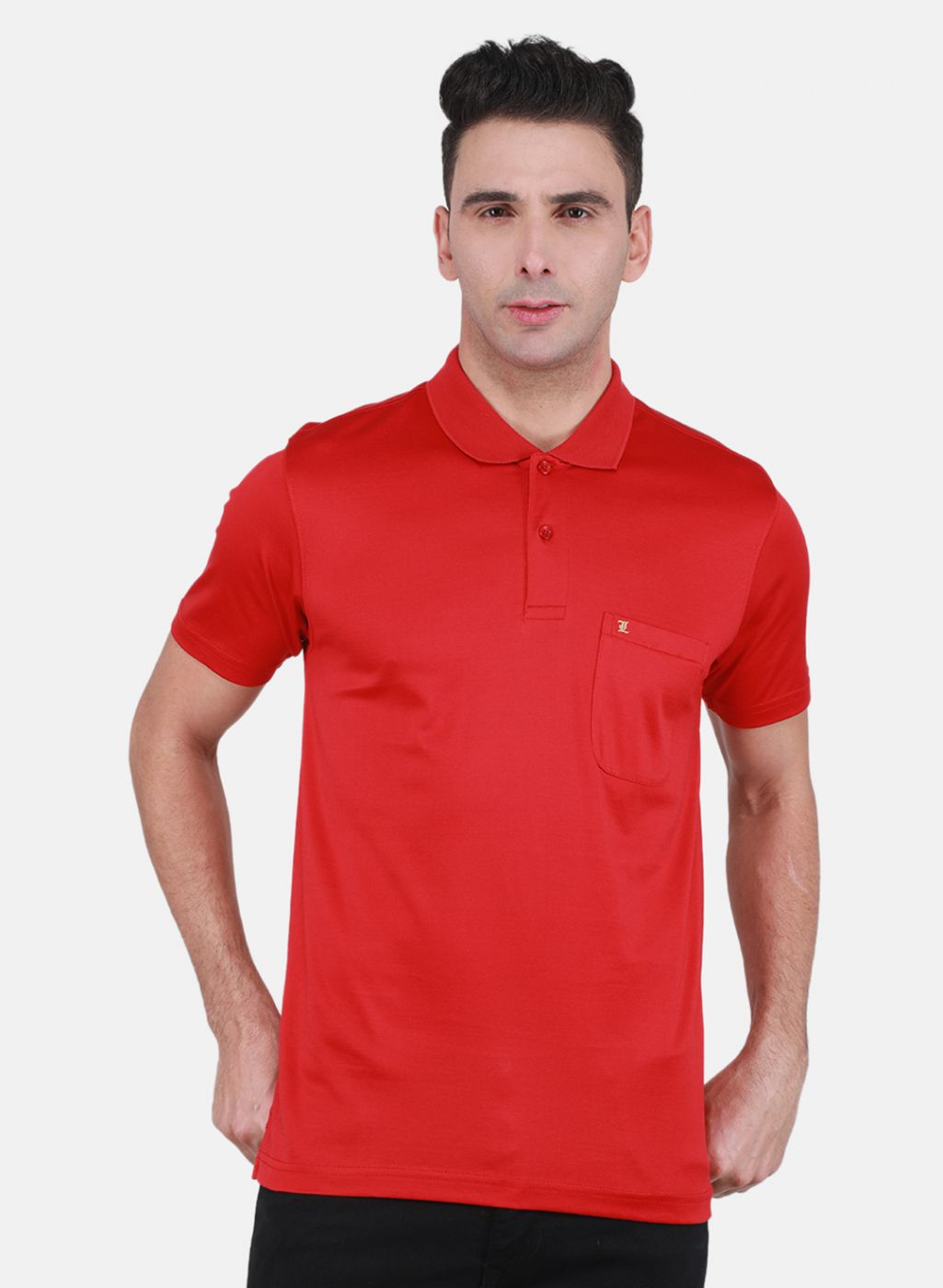 Men Red Solid T-Shirt